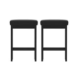 2x Artiss Metal Bar Stools PU Seat Dining Counter Chairs BA-TW-W0087-BKX2