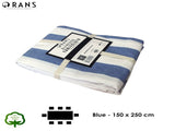 Rans Blue Alfresco Stripes Cotton Tablecloth - Choose from 2 sizes 150cm x 250cm V442-RAN-TABLEC-ALFRESCO250CM-BLUE-RE