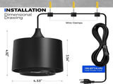 TR40 Hanging Grow Lights for Indoor Plants, 40W 5000K Full Spectrum, Adjustable Beam Angle V1258-DP02-C-853