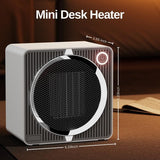 Portable Mini Space Heater, 500W PTC Ceramic Fast Heating Desktop Heater with Overheat & Tip-Over V1188-MS-601-001