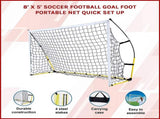 8' x 5' Soccer Football Goal Foot Portable Net Quick Set Up V63-799407