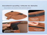 Brown Luxury Eco-Friendly Suede Car Headrest and Lumbar Cushion Set Ergonomic Support, All-Season V888-ELOSUNG17204