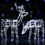 2 PCS Christmas Lights Reindeers 200 LED Decorations Jingle Jollys XMAS-MOT-2DEERS-MOV-WH