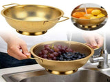 Oversized Stainless Steel Kitchen Colander and Strainer, Perforated Pasta Rice Strainer with Handles V1366-AZ2-W-16662