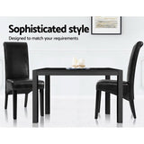 Artiss Dining Chairs Set of 2 Leather Parsons Chair Black UPHO-C-DIN-1016-BKX2