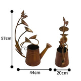 Decorative Rust Watering Can w Lilypads 57cm V637-48104CAN