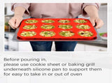 Silicone Muffin Pan Nonstick Cupcake Metal Reinforced Frame Regular Size Pans Tray for Baking BPA V1259-DP01-A-4530