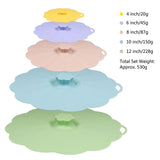 Food-Grade Silicone Stretchable Sealing Lids Set of 5 Leak-Proof Reusable Covers for Bowls, Cups, V1341-ZY-2DTLEPHK-MULTICOLORB