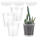 4-Pack Large Clear Nursery Pots with Drainage Holes, Ideal for Phalaenopsis Orchids and Flowering V1369-AZ3-W-17262