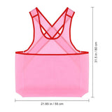 Pink Oxford Cloth Hanging Apron with Pockets for Home Use 5Pcs V1370-AZ4-14696