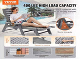 Outdoor Chaise Lounge Chair 6 Positions Reclining Patio Bench Lounger Gray V952-HDPESLTYGDTYX7BM7001V0