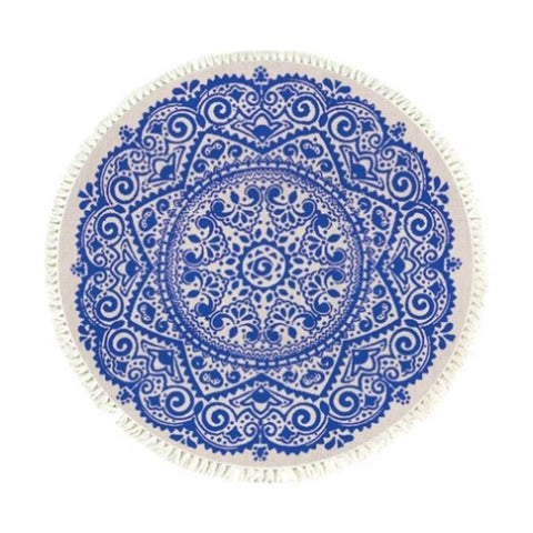 SOGA 120cm Mandala Round Tapestry Indian Area Rug for Living Room Lounge, Anti-slip Doormat, Home CARPETXLS56