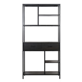 180Cm Tall Bookshelf With Drawers Industrial Bookcase W/ 6 Tiers Storage Shelves V767-JJ-XZ691-V1