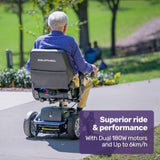 EQUIPMED Heavy Duty Electric Wheelchair, Up to 20km Range, Ultra-Comfortable, Great Turning Circle, V219-HWCELEEQ12BA
