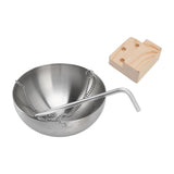 Sauna Bowl Stainless Steel Hanging Aromatherapy Oil Cup with Wooden Block for Sauna Room L 20cm V1294-YM0717-3111220240211