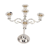 5 Arm Candlestick Holder Iron Retro Decorative Candle Holder Centerpiece for Home Church Silver V1294-YM0710-3115230100313