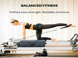 PROFLEX Aluminium Pilates Reformer Machine, Stretch Bed with box and jump board accessories V219-PILALUPFA8GA