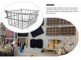 Black No Drill Pegboard Organizer Basket Heavy Duty Wire Storage for Garage Workshop V1369-AZ3-W-13465
