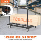 Drywall Cart, 1800 LBS Panel Dolly Cart with 45.28" x 29.13" Deck and 5" Swivel Wheels, Heavy-Duty V952-BLTCSGS00000FF996V0