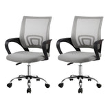 Artiss 2x Mesh Office Chair Mid Back Grey OCHAIR-G-2004-GYX2