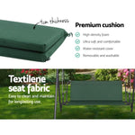 Gardeon Outdoor Swing Chair Garden Chair Bench Furniture Canopy 3 Seater Green GSC-BST-3S-GN