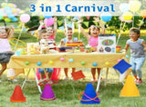 Spelset - 3-in-1 plastic kegel ring toss game - sandbag for kids - garden playset - indoor and V1259-DP01-BO-4