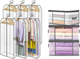 6 Pack Clear Garment Bags-40'' Long, 3 Clothes Storage Bags-35L V1259-DP01-A-4591