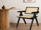 Levede 1x Black Wicker Armchair Dining Chair CH1101-BK