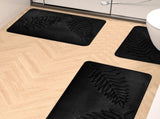 Summercome 3 Pcs Bathroom Rugs, Leaves Bath Mat Toilet Mats, Soft Comfortable Non-Slip Bathroom Rug V1189-WXFWAL-20260319-01599
