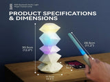 Magic Crystal Sound Lamp with RGB Music Rhythm, Bluetooth Speaker & Remote Control Wand Ambient V1341-ZY-LNB7QKDX-WHITE