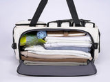 Sports Gym Duffel Bag 48x28x30cm with Shoe Compartment Wet Dry Separation - White V1308-DSZKI-2416-1