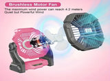 2-in-1 Portable Fan & Light, Quiet & Cool for Outdoor Use black V1232-BXSFS001