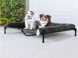 P&P Pet Cot with Bolster Support and Breathable Mesh Design for Dogs to Lounge V767-P-XD128-GY-XLG1