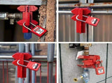 2X Ball Valve Lockout with Padlock for 1/2in-2-1/2in Outside Diameter Pipe - Design Prevents V1192-AZ-W-22716