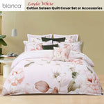 Bianca Layla White Floral Printed Cotton Sateen Quilt Cover Set Super King V442-BCA-QUILTCS-LAYLA-WHITE-SK