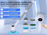 Electric Spin Scrubber Power Shower Cleaning Brush with Extendable Handle & 8 Brush Heads for V1222-G003