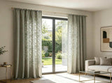 Green Semi Sheer Curtain, 55x102 Inches Light Filtering Window Panel, Embossed Lace Design, V1369-AZ3-W-12276