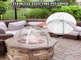 Firepit Spark Screen Lid, 30" Diameter, Outdoor Firepit Ring Cover Round Accessories, Fire Pit Metal V952-HKWZ201BXGQXT4Q0KV0