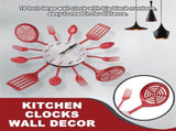 16 Inch Large Kitchen Wall Clocks with Spoons and Forks,3D Tableware Wall Clock Room Home V1370-AZ4-07582