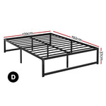 Artiss Bed Frame Double Size Metal Frame TINO MBED-C-TINO-D-BK