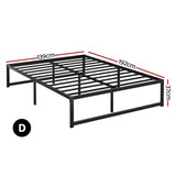Artiss Bed Frame Double Size Metal Bed Frame TINO MBED-C-TINO-D-BK