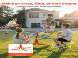 Kids Seesaw, 49.9 kg Load Capacity per Seat, Sit and Spin Teeter Totter with 4-prong Support Legs, V952-YGDZDQQBJS4R94AI7001V0