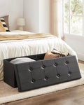 SONGMICS 109cm Folding Storage Ottoman Bench Black LSF701V1 V227-8498402100994