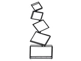 Artiss 5-Tier Bookshelf Metal Geometric Display Shelf Storage Organizer Black FUR-AA-DSHELF-5T-BK