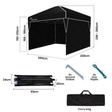 RED TRACK 3.6x2.2m Ultra Compact Folding Gazebo, Walls, Carry bag, Portable Outdoor Popup Marquee V219-OTDGZBRT2WKA