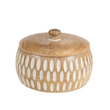 Handcrafted Round Squat Box w Carving 15cm V637-50535BOX
