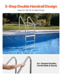 Stainless Steel Pool Ladder 3-Step & 2 Handrails for 1219.2-1371.6 mm Pool V952-DXYCTTBGGBXGDF75YV0