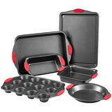 Baking Pan Set 6-Piece Nonstick Carbon Steel Set with Silicone Handles V952-TGKPTZ6JHS00V24UMV0