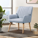 Artiss Armchair Fabric Blue Grey Sebastini UPHO-C-ARM-5098-GY