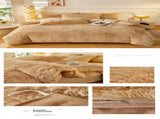 Khaki Luxury Thick Plush 4 Piece Bedding Set for 1.5m & 1.8m Beds Winter Ultra Soft Warm Bedding V888-ELOSUNG52490
